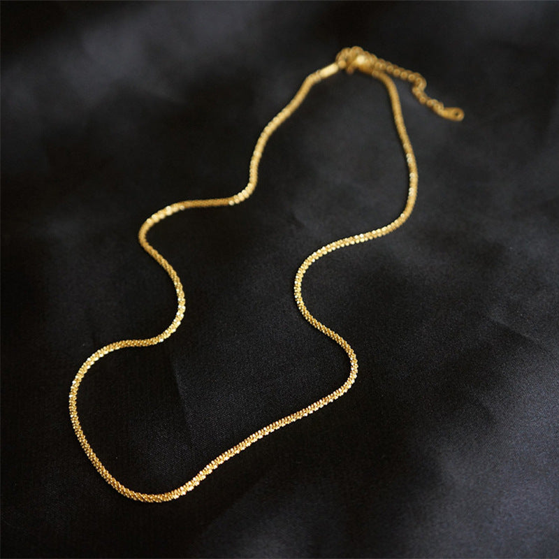 Conjunto de collar y pulsera de cuerda torcida de acero titanio a la moda, con acabado chapado, para mujer, estilo minimalista