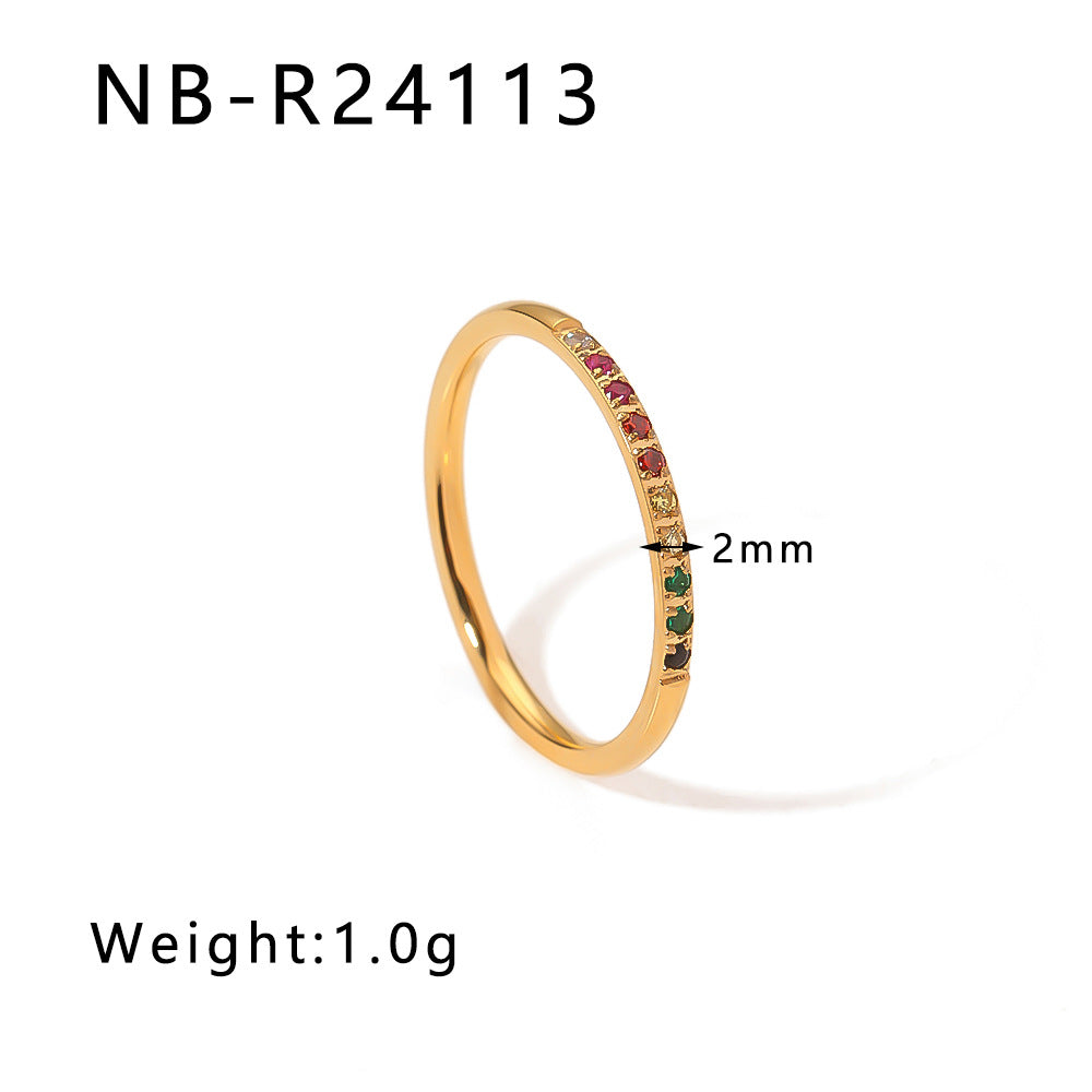 Elegante Anello in Acciaio Inossidabile con Trama Intrecciata e Intarsio di Strass con Motivi a Foglia, Onde e Forme Geometriche per Uomo e Donna