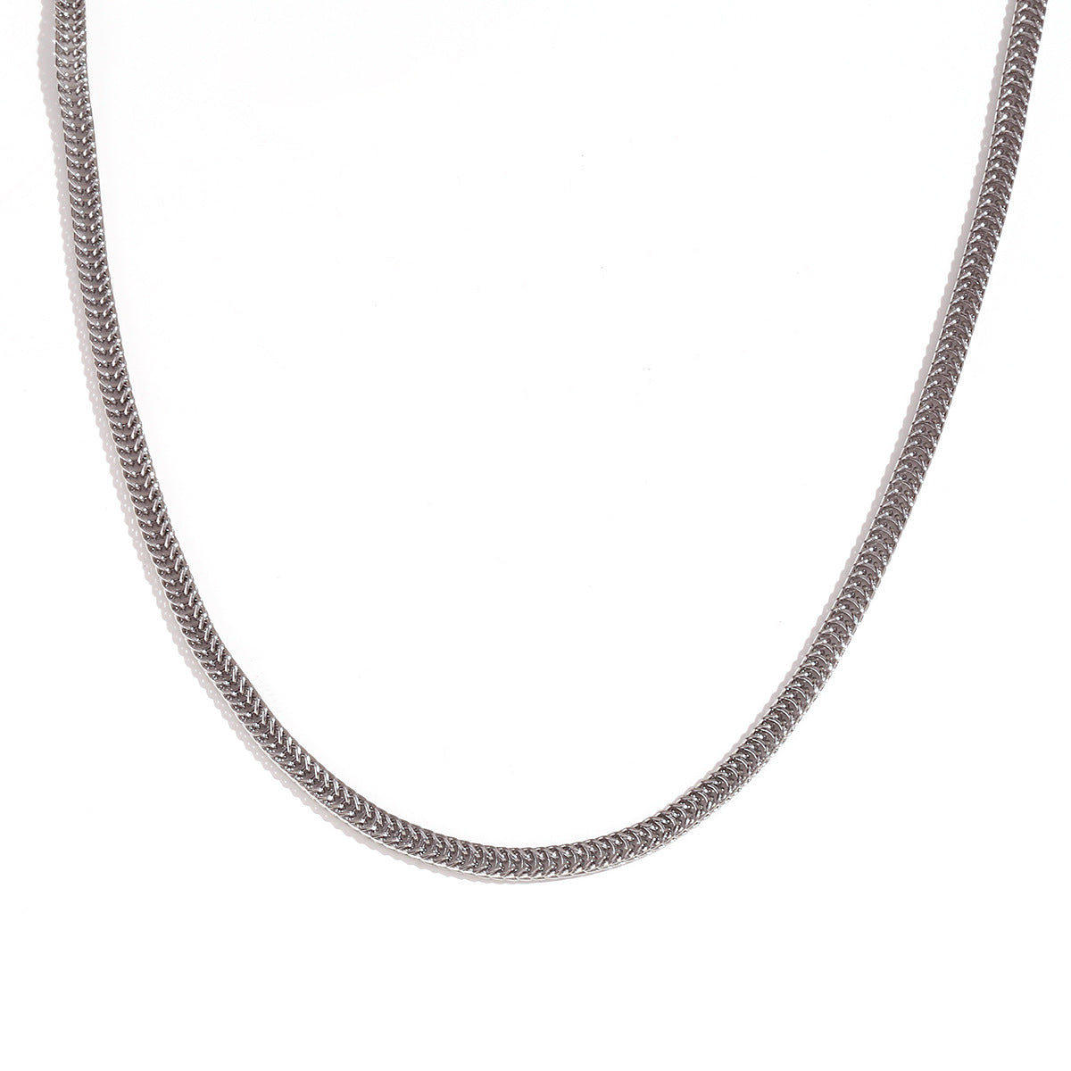 Minimalist Geometric Titanium Steel Plated Stainless Steel Necklace for Women with Snake Chain or Box Chain Style