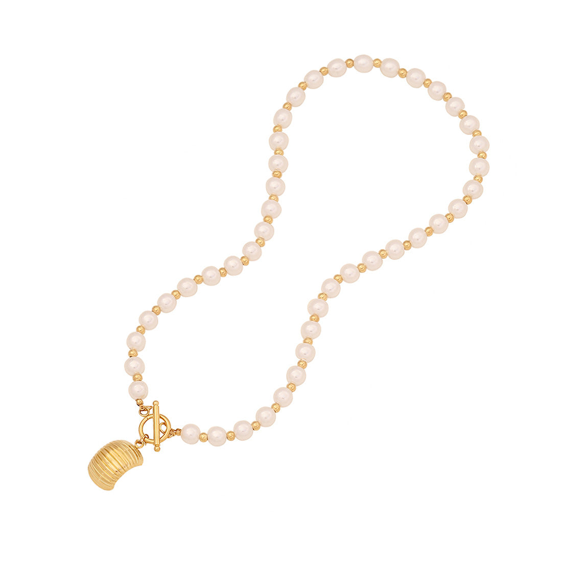 Fashionable OL Style Heart-Shaped Stainless Steel Beaded Necklace with O-Chain for Women