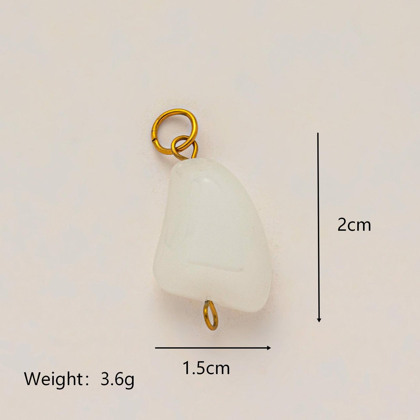 Ethnic Oval Jade Pendant Stainless Steel PVD Plated Necklace Charm Bar