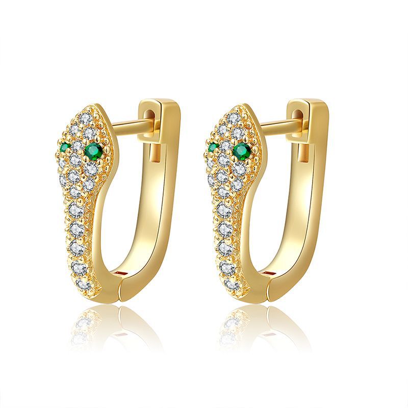 Minimalist Geometric C-Shape Twisted Gold Plated Brass Hoop Earrings