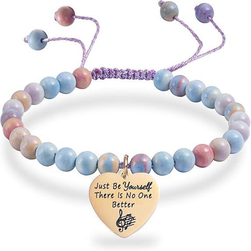 Heart Shaped Plated Titanium Steel Bracelet Unisex