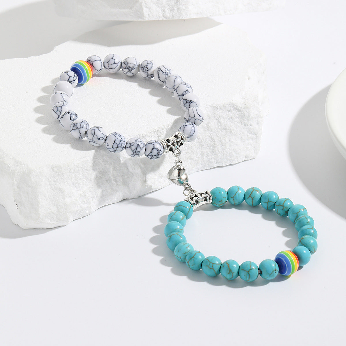 Heart Geometric Zinc Alloy Magnetic Friendship Bracelet for Women
