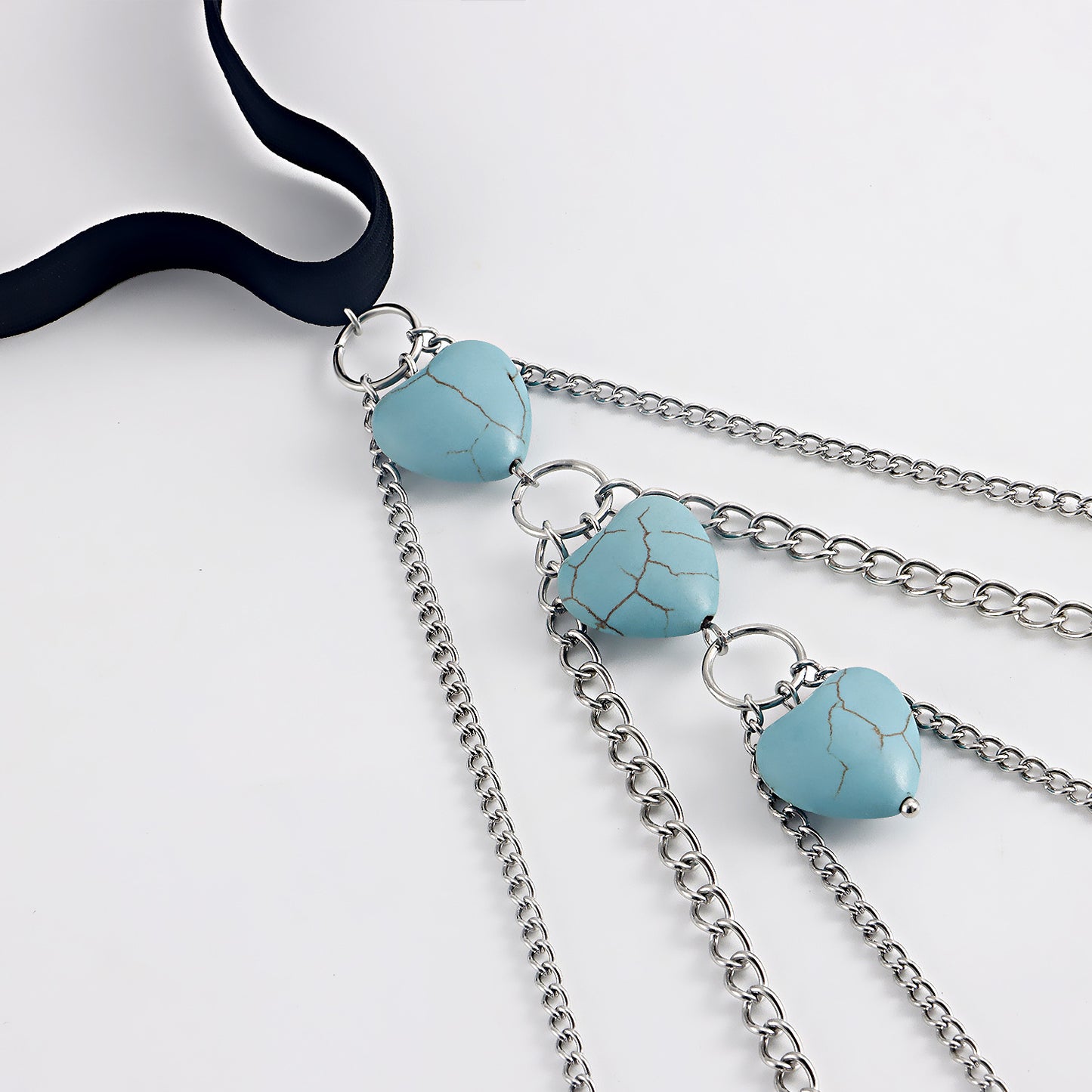 Geometric Style Alloy Leg Chain for Women with Turquoise Accent Beads Adjustable Ankle Bracelet for Beach Vacation