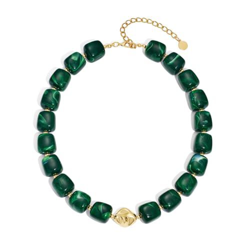 Casual Square Resin Polished Pendant Necklace for Women