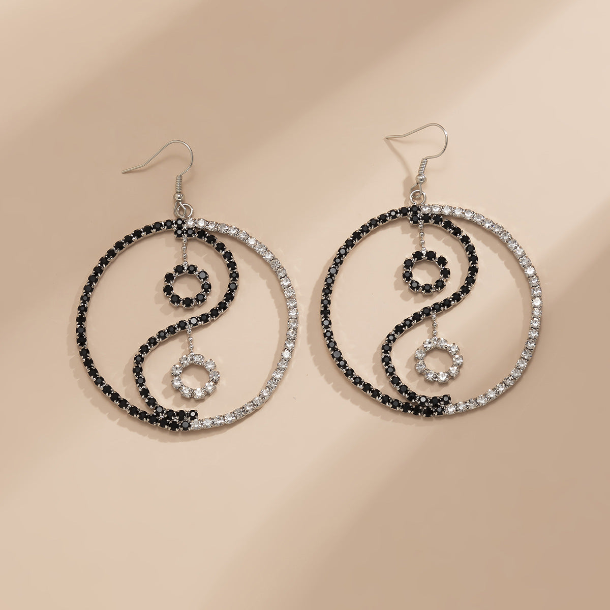 Vintage Ethnic Geometric Rhinestone Brass Earrings