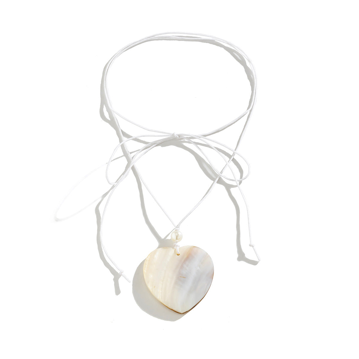 Bohemian Vintage Teardrop Shell Heart Pendant Choker Necklace for Women