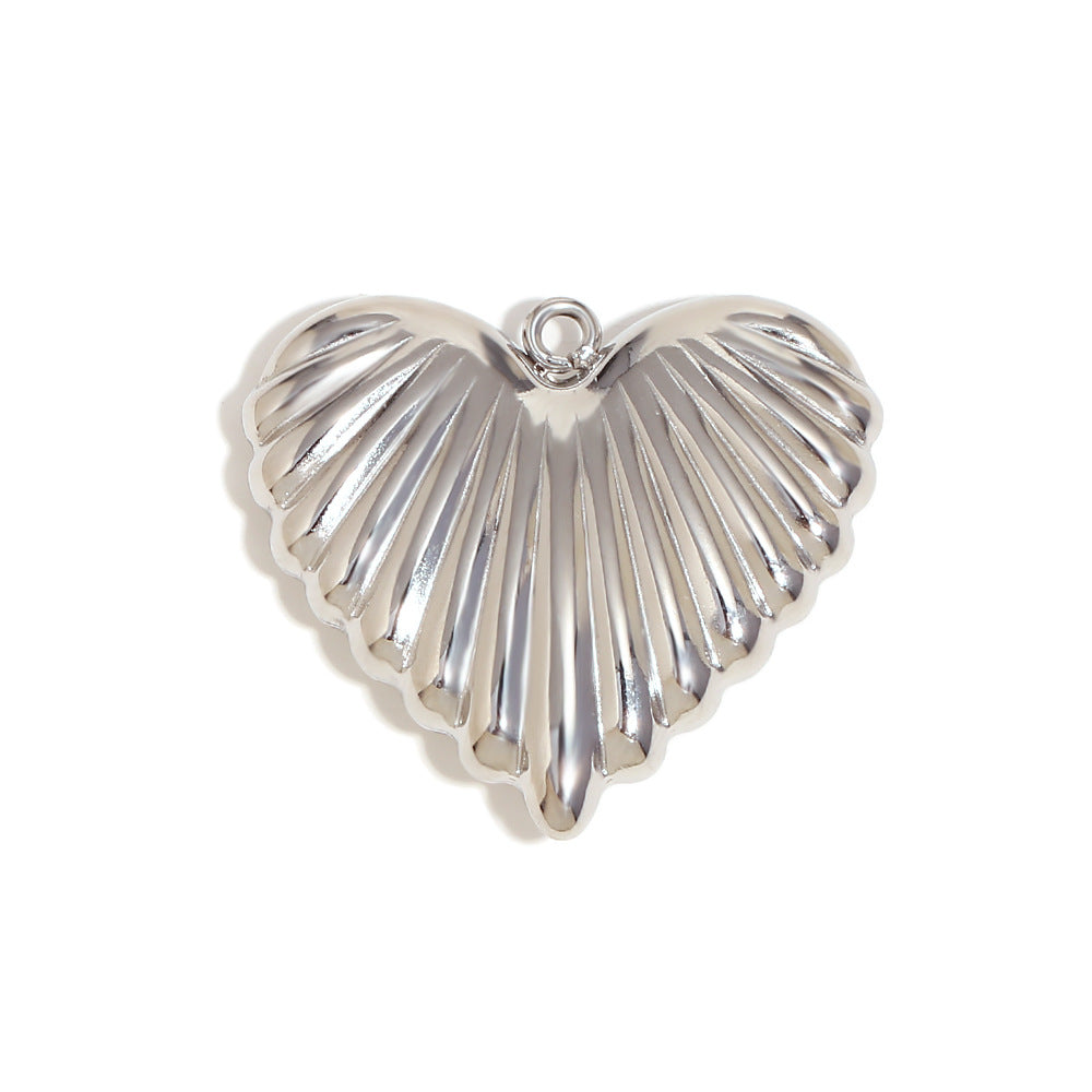 Fashionable Angel Key Heart Pendant in Stainless Steel with 18K Gold Plating for Women