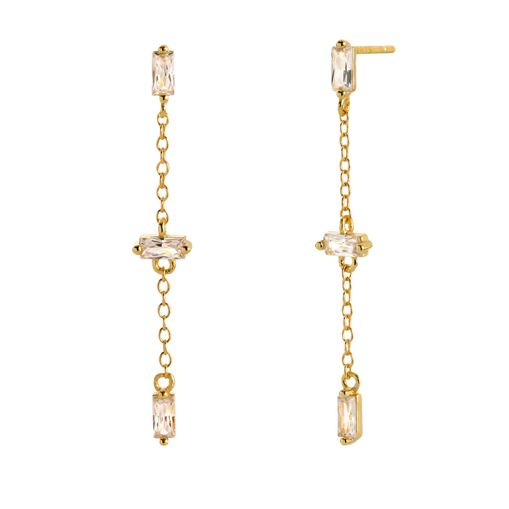 Orecchini Pendenti da Donna Chic con Geometrie in Argento Sterling S925 e Zirconi