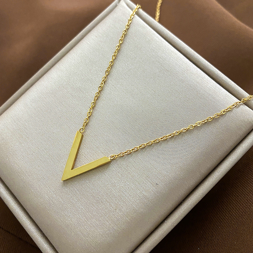 Minimalist Animal-Shaped Titanium Steel Clavicle Necklace for Women with Electroplated Finish and Irregular Design