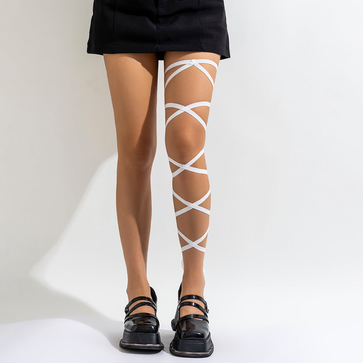 Gothic Geometric Elastic Leg Chain for Women