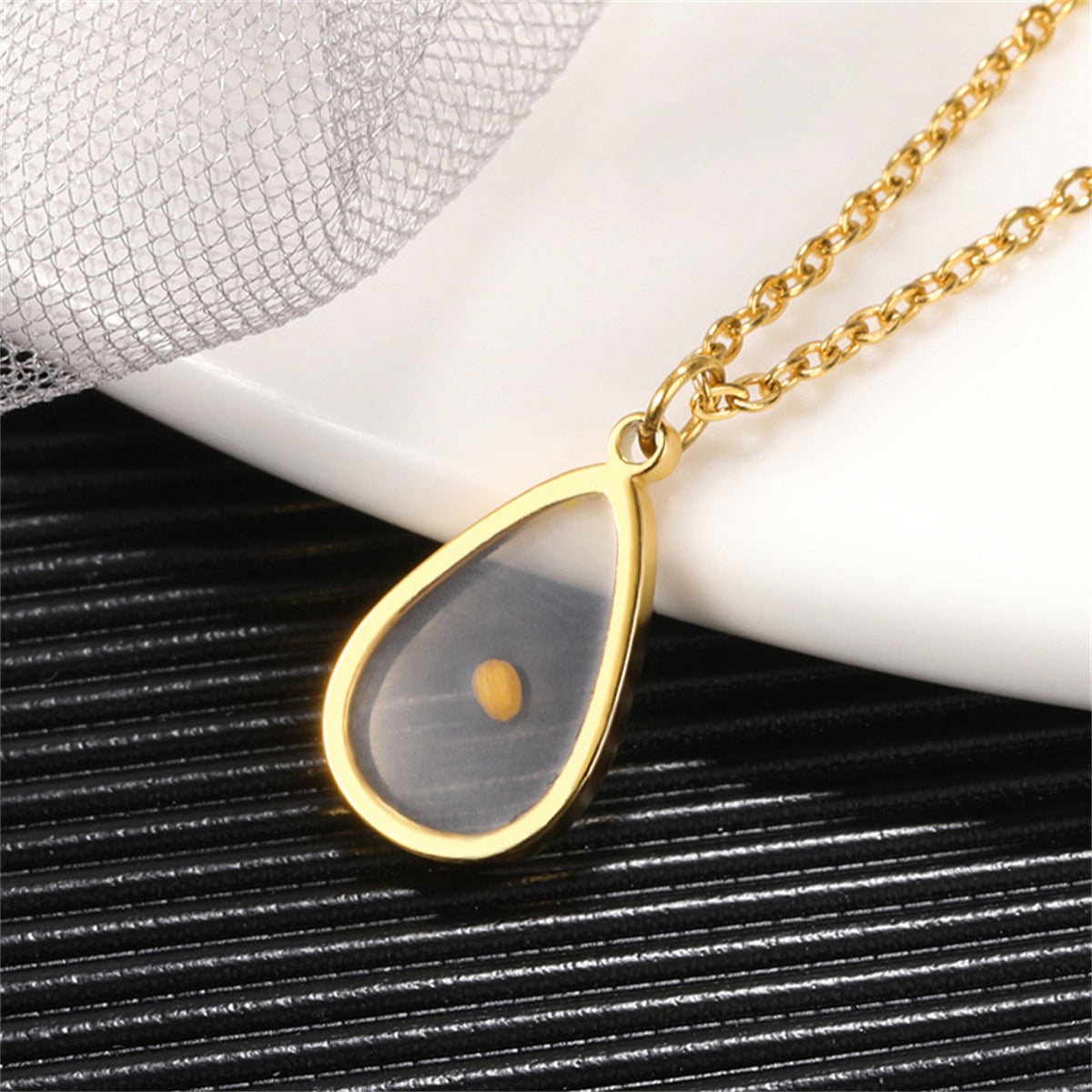 Minimalist Oval Time Pendant Necklace in Stainless Steel with Titanium Steel Charm and Electroplated Finish for Unisex Everyday Wear