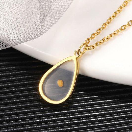 Collana a sospensione ovale minimalista con ciondolo a forma di orologio in acciaio inossidabile e charm in titanio con finitura galvanica per uso quotidiano unisex