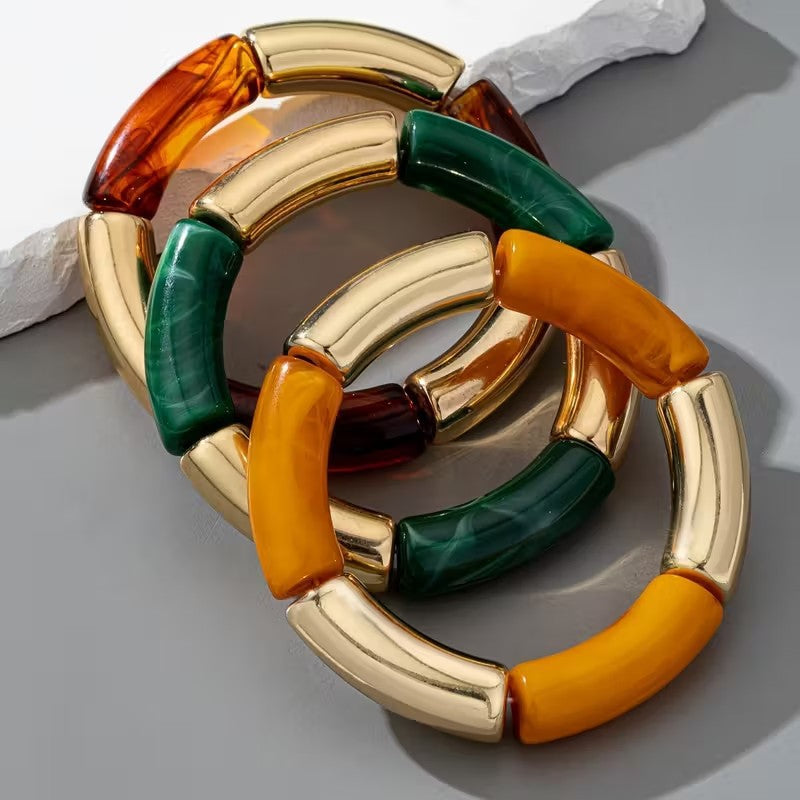 Vintage Geometric Acrylic Bracelet Unisex Fashion Bangle