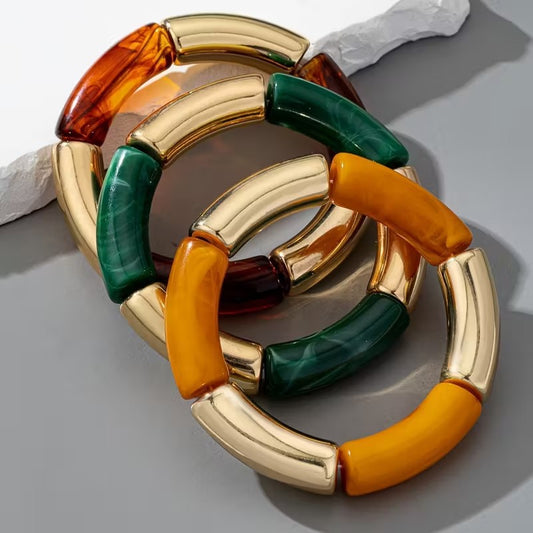 Vintage Geometric Acrylic Bracelet Unisex Fashion Bangle