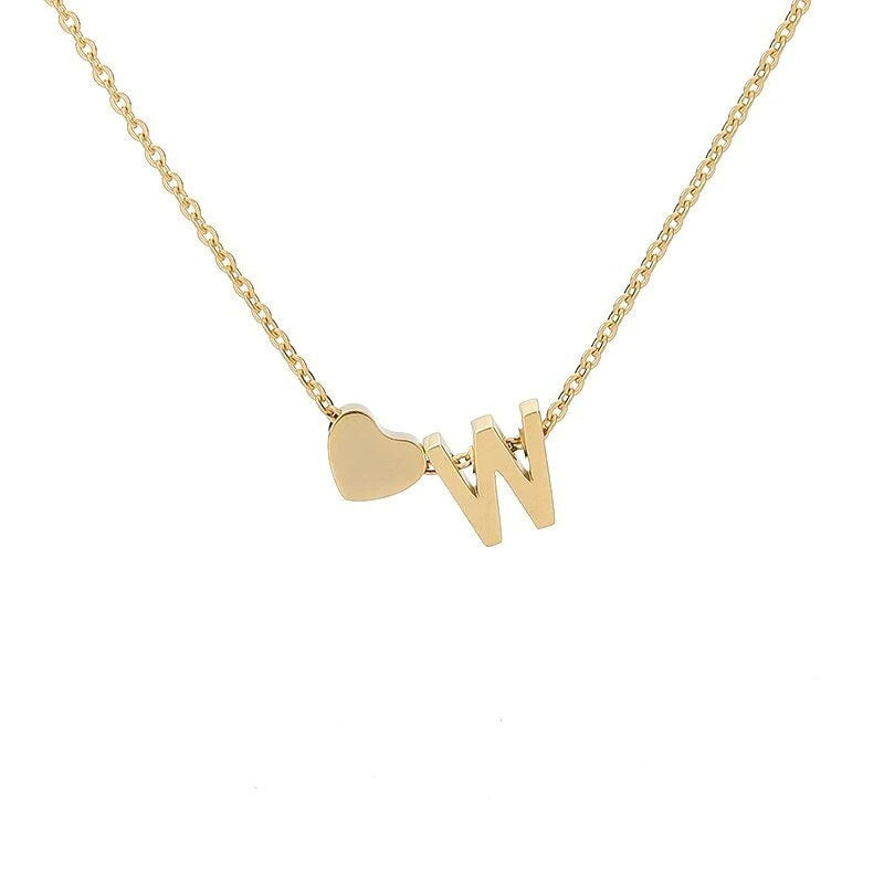 Collana Minimalista con Ciondolo a Cuore in Acciaio Inossidabile, Charms in Acciaio al Titanio e Finitura Placcata per Uomo e Donna