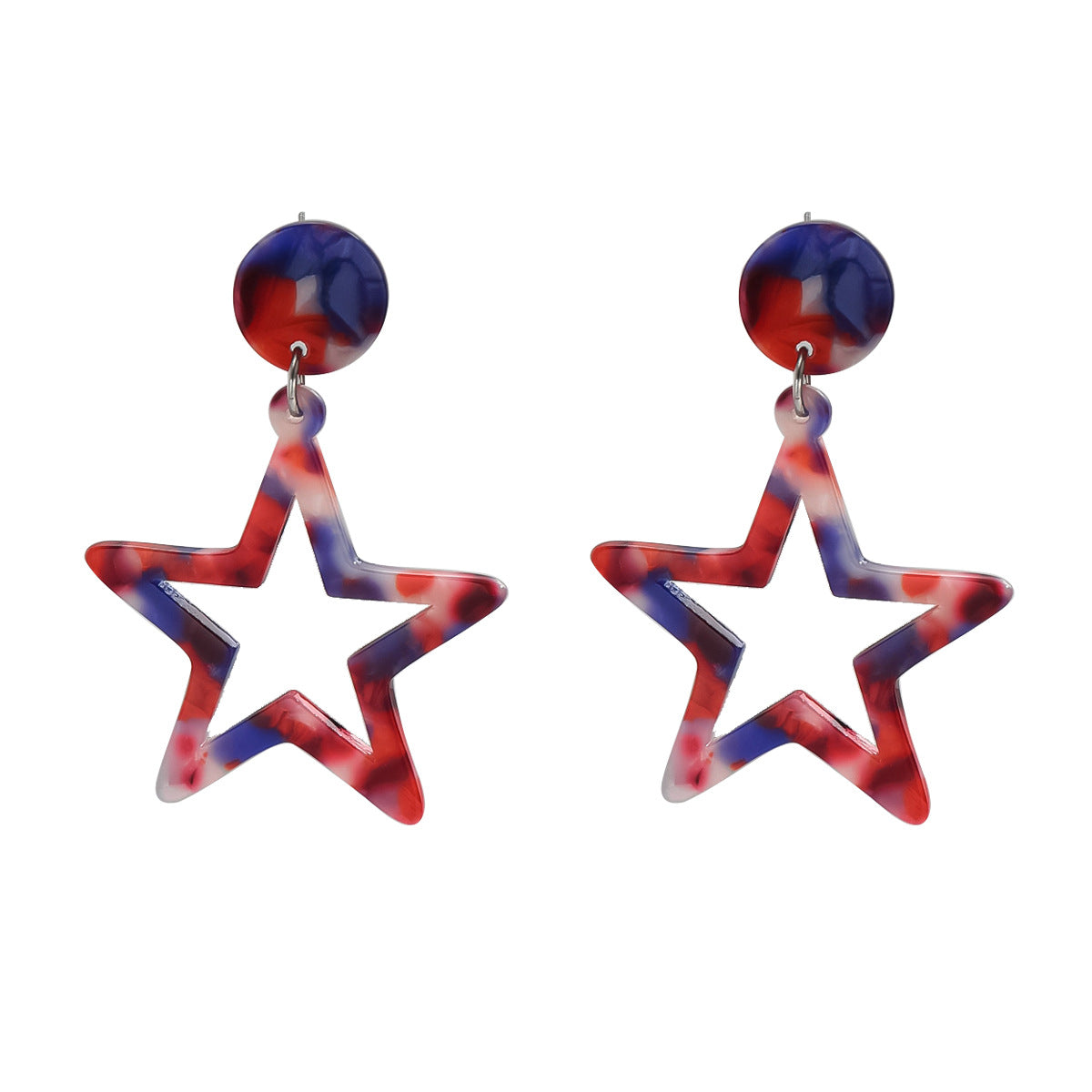 Pendientes minimalistas de acrílico con forma de estrella para mujer con acabado artesanal