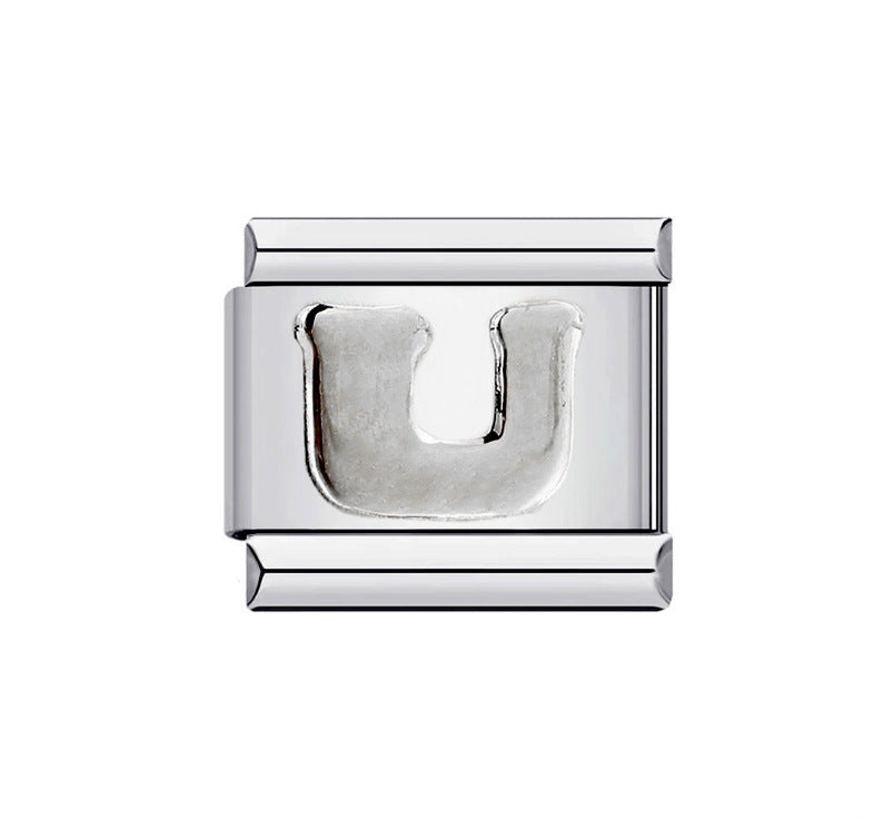 Minimalist Letter Stainless Steel Plating Charm Bar
