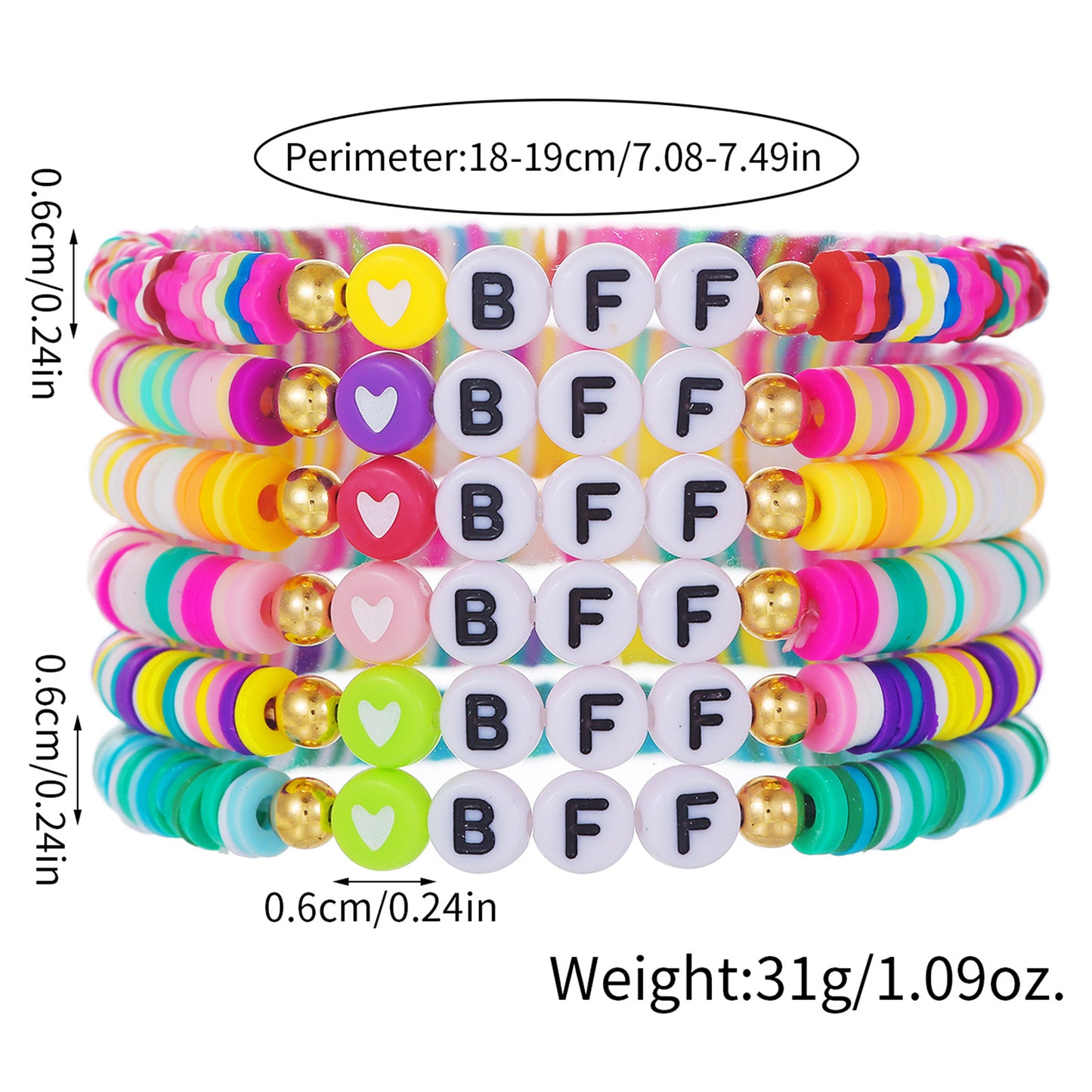 Casual Geometric Heart Letter Resin Brass Acrylic Bracelet for Unisex