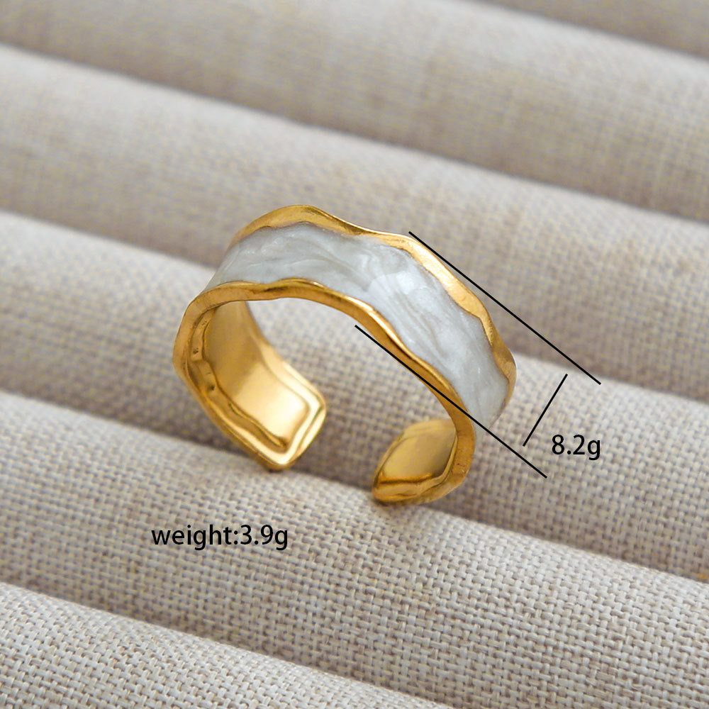 Anello Aperto Geometrico Minimalista per Donna e Uomo in Acciaio Inossidabile Placcato Oro con Motivi Floreali, Albero e Girasole