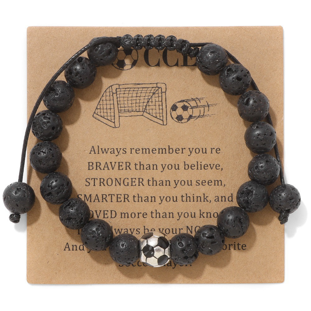 Minimalist Sporty Geometric Stone Bead Bracelet Unisex Friendship Handmade Jewelry