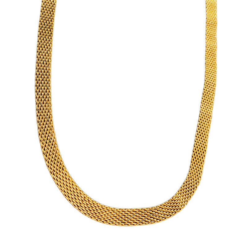 Minimalist Geometric Titanium Steel Plated Necklace Unisex Cable Chain
