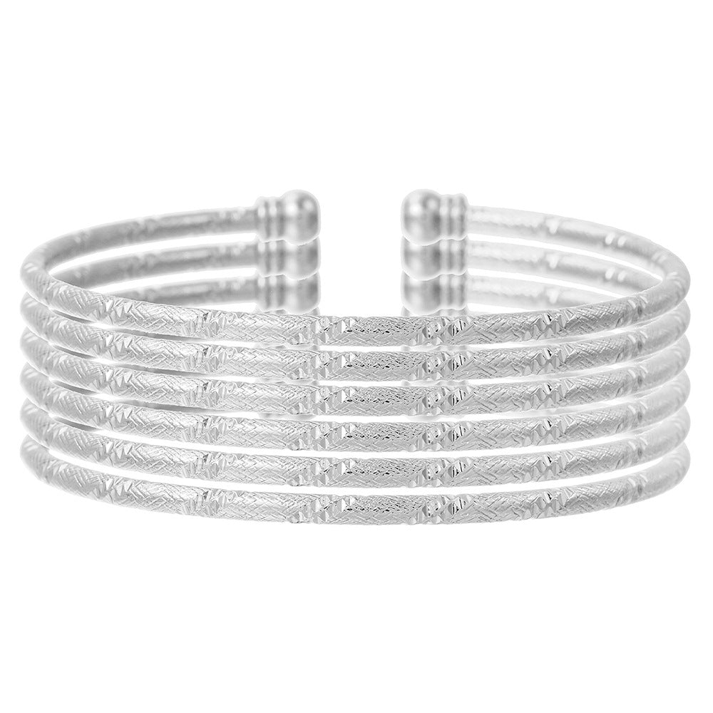 Unique Gold Plated Geometric Round Alloy Bracelet for Women