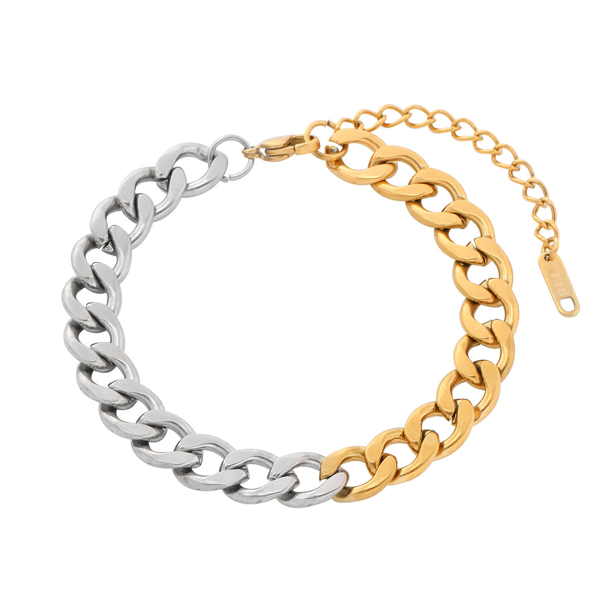 Fashionable Minimalist Geometric Stainless Steel Bracelet with Plated Finish for Women