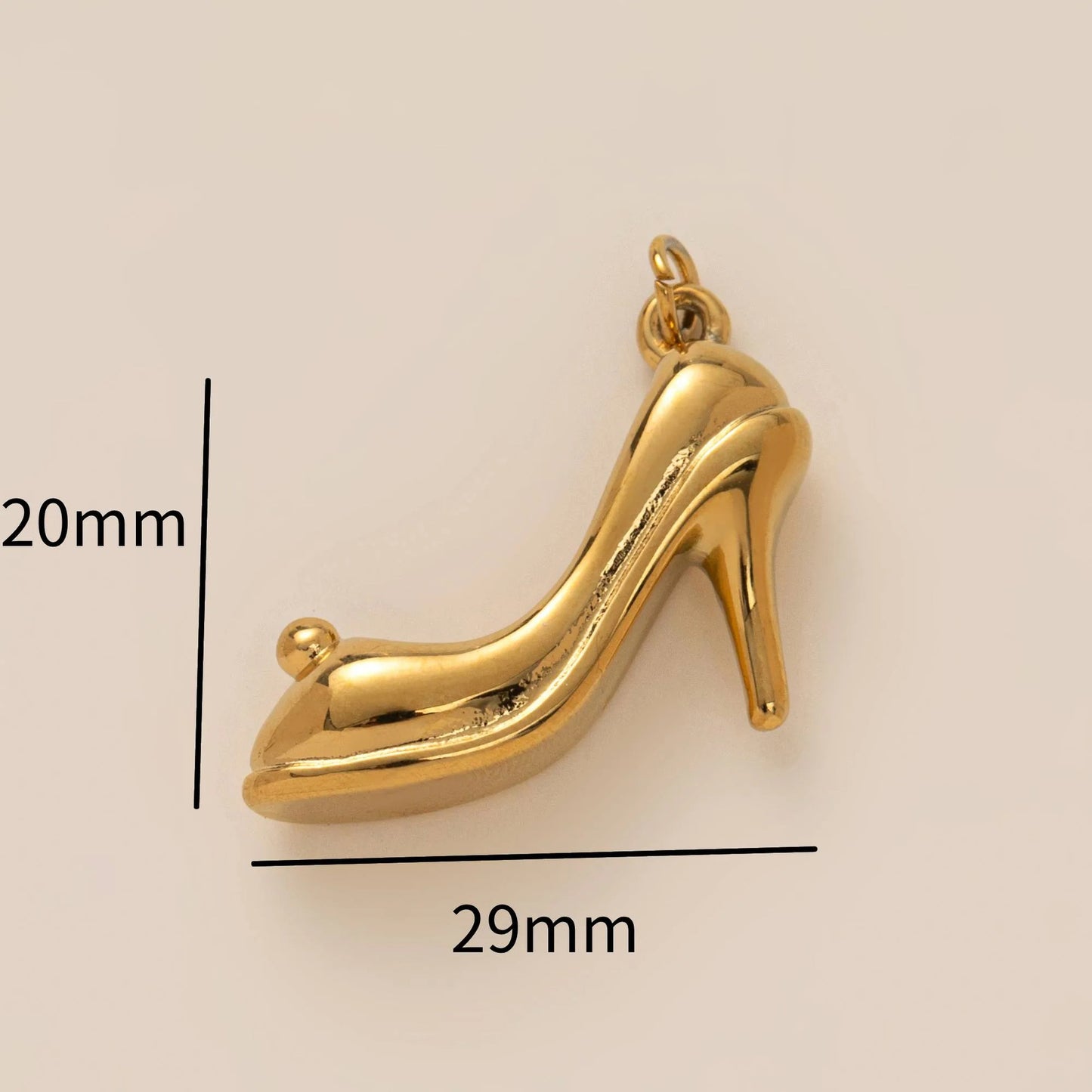 Casual Stainless Steel PVD 18K Gold Plated Heart Charm Bar