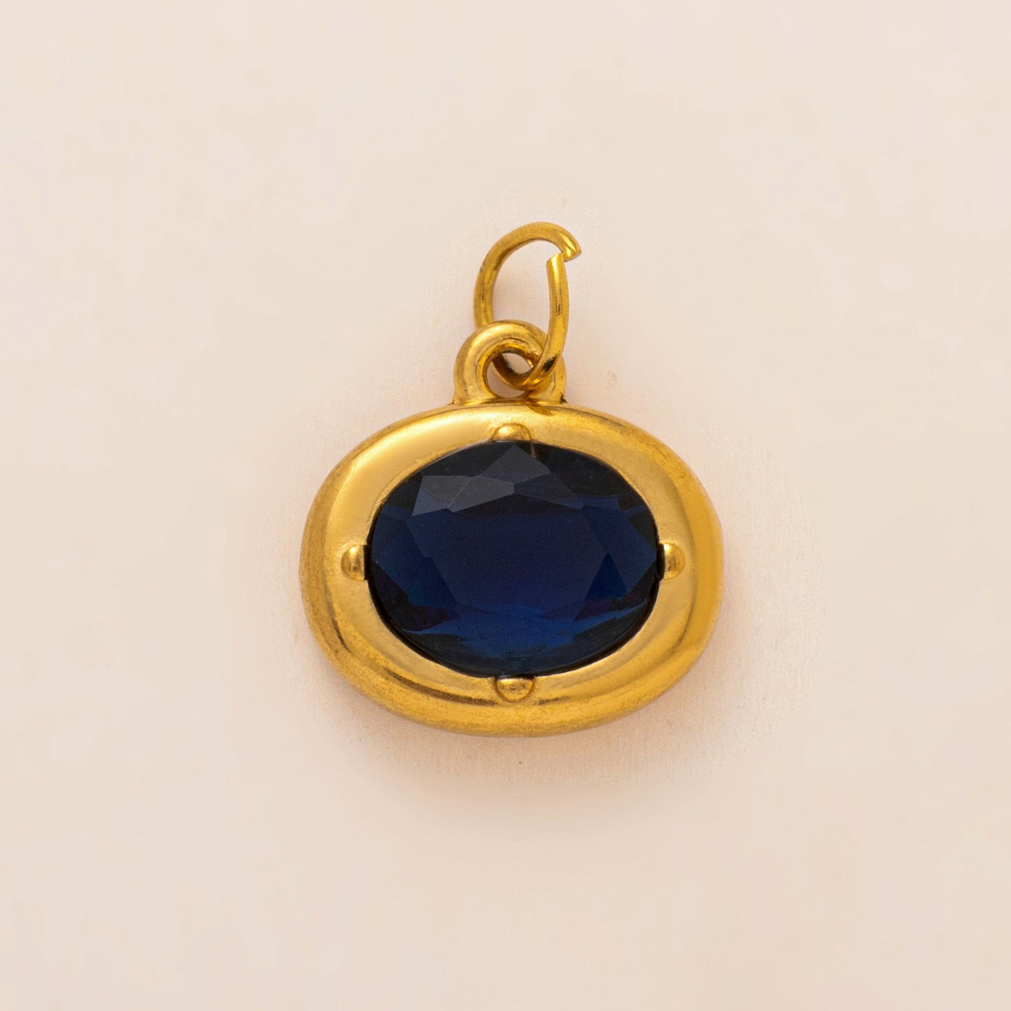Vintage Stainless Steel PVD Gold Plated December Birthstone Pendant Charm Bar