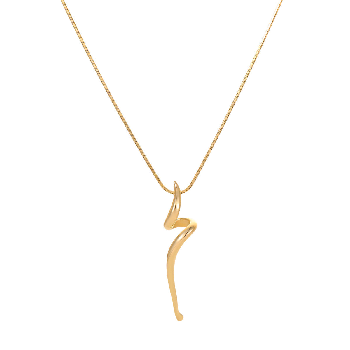 Collar minimalista de acero de titanio geométrico con acabado chapado para mujer, cadena de clavícula a la moda