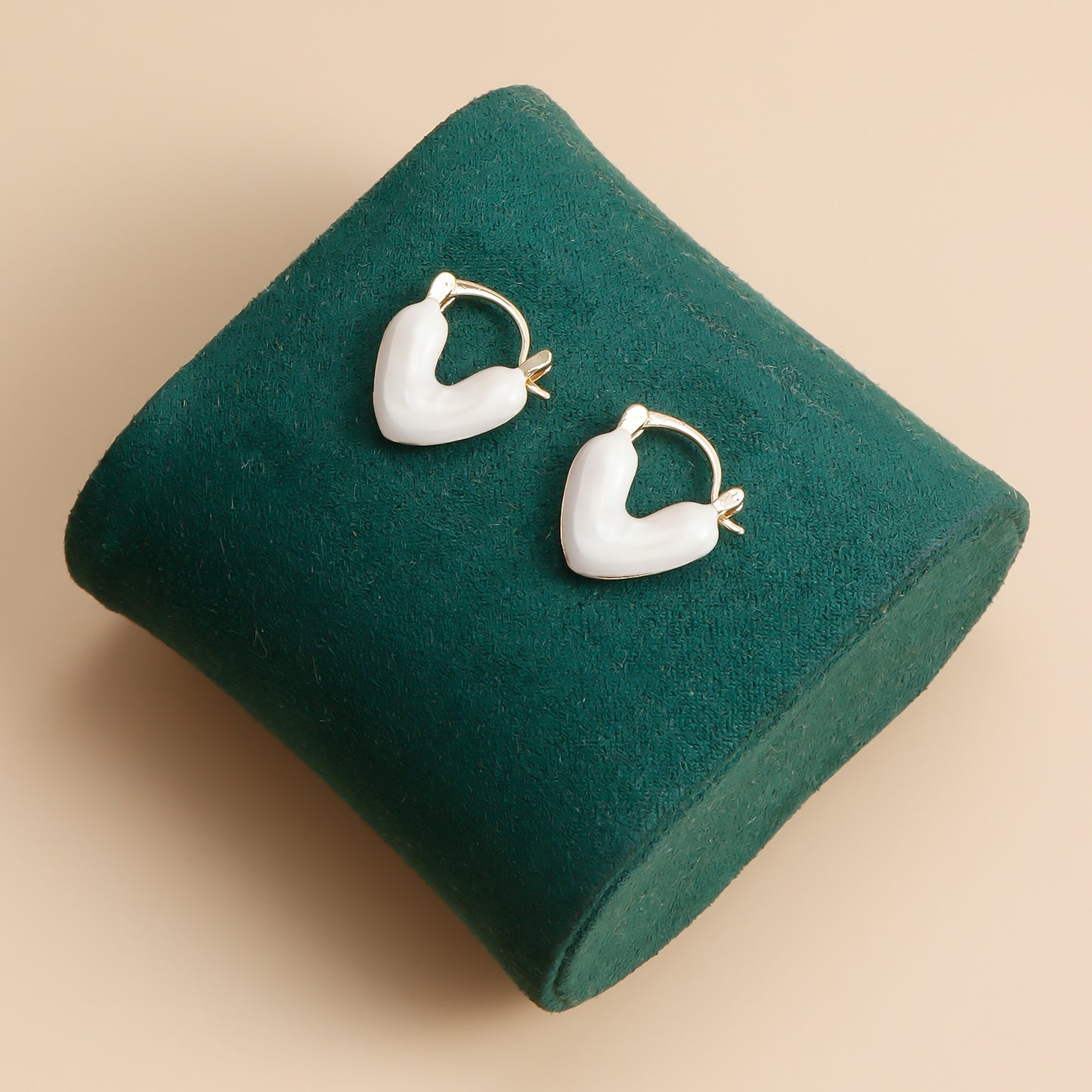 Vintage Minimalist V-Shaped Heart Stud Earrings for Women with Electroplated Metal Finish