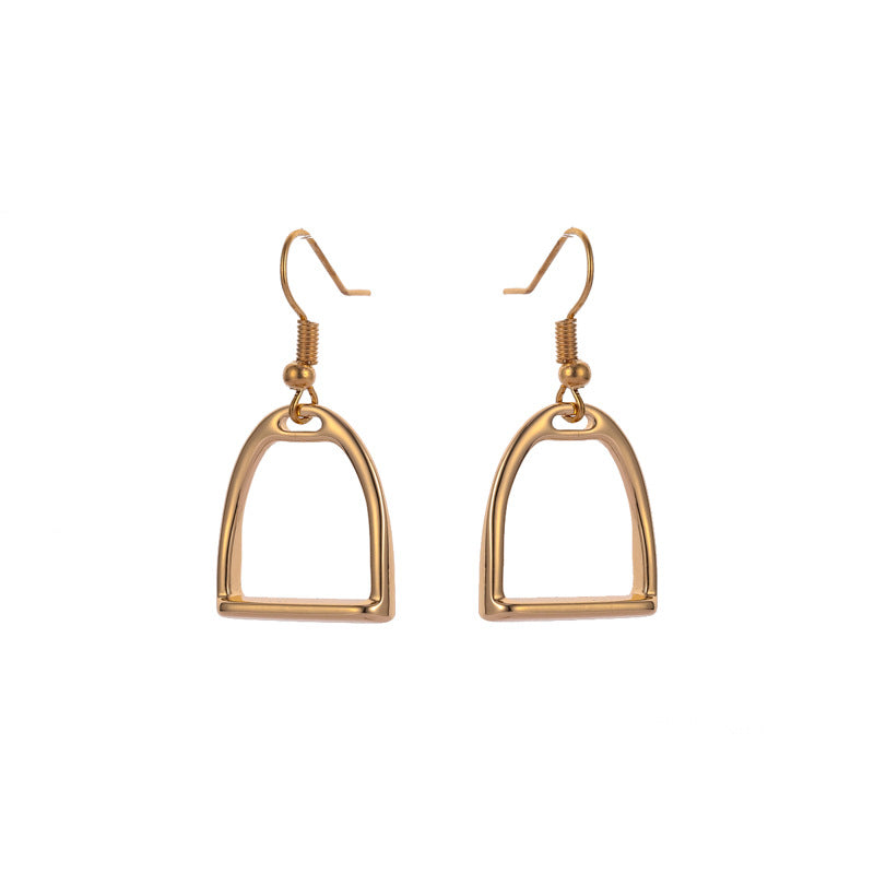 Pendientes de Aleación con Forma de Corazón, Estilo Minimalista y Elegante, con Acabado Galvanizado para Mujer