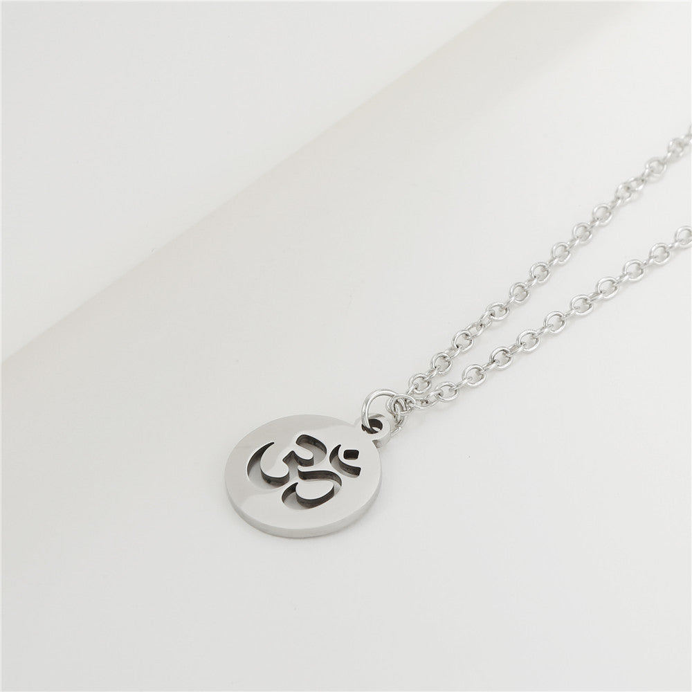 Punk Hip-hop Minimalist Star Geometric Titanium Steel Plated Pendant Necklace with Cable Chain