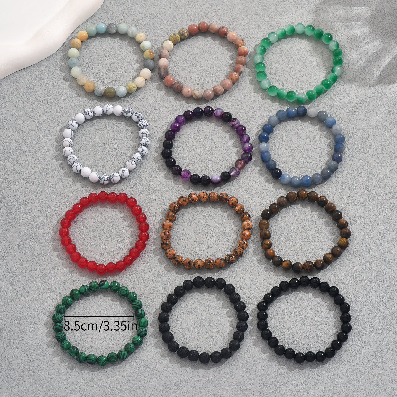 Minimalist Geometric Natural Stone Beaded Bracelet Set for Men and Women Handmade Woven Colorful Premium Bracelets