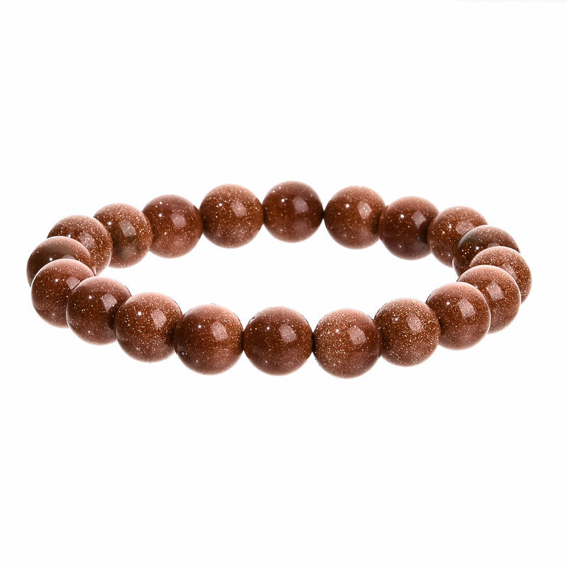 Elegant 10mm Round Agate Wood Crystal Beaded Bracelet Unisex Geometric Handmade Jewelry