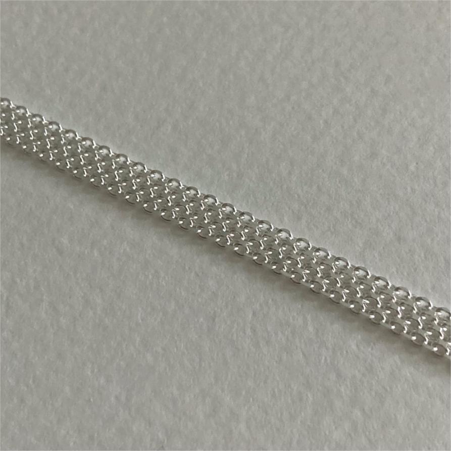 Bracciale Minimalista in Argento Sterling 925 a Rete Intrecciata Geometrica