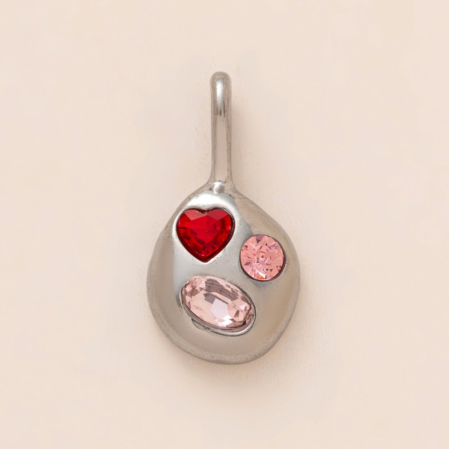 Vintage 18K Gold Plated Stainless Steel Heart Pendant Charm Bar for Women