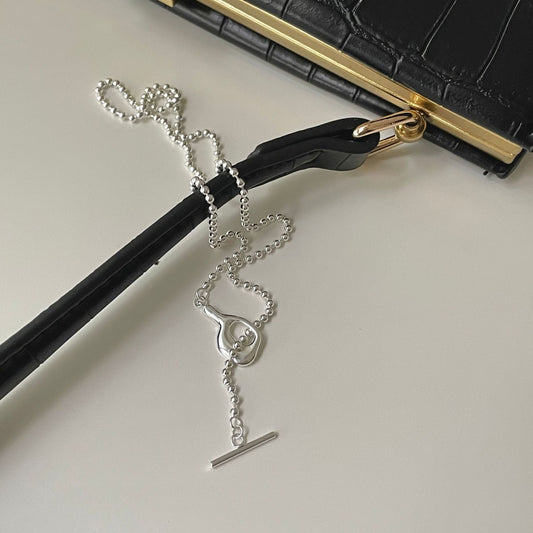 Collana minimalist in argento sterling 925 a catena con sfere geometriche da donna
