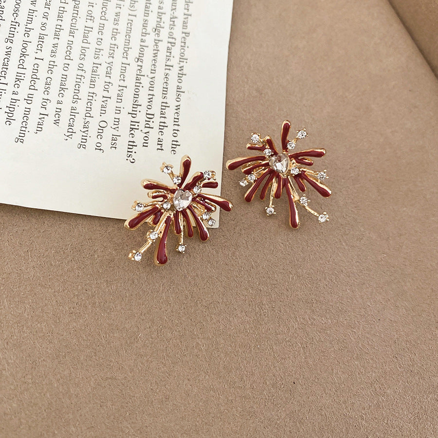 Orecchini a perno eleganti da donna in argento sterling con zirconi a forma di fiore, base in ottone placcato oro