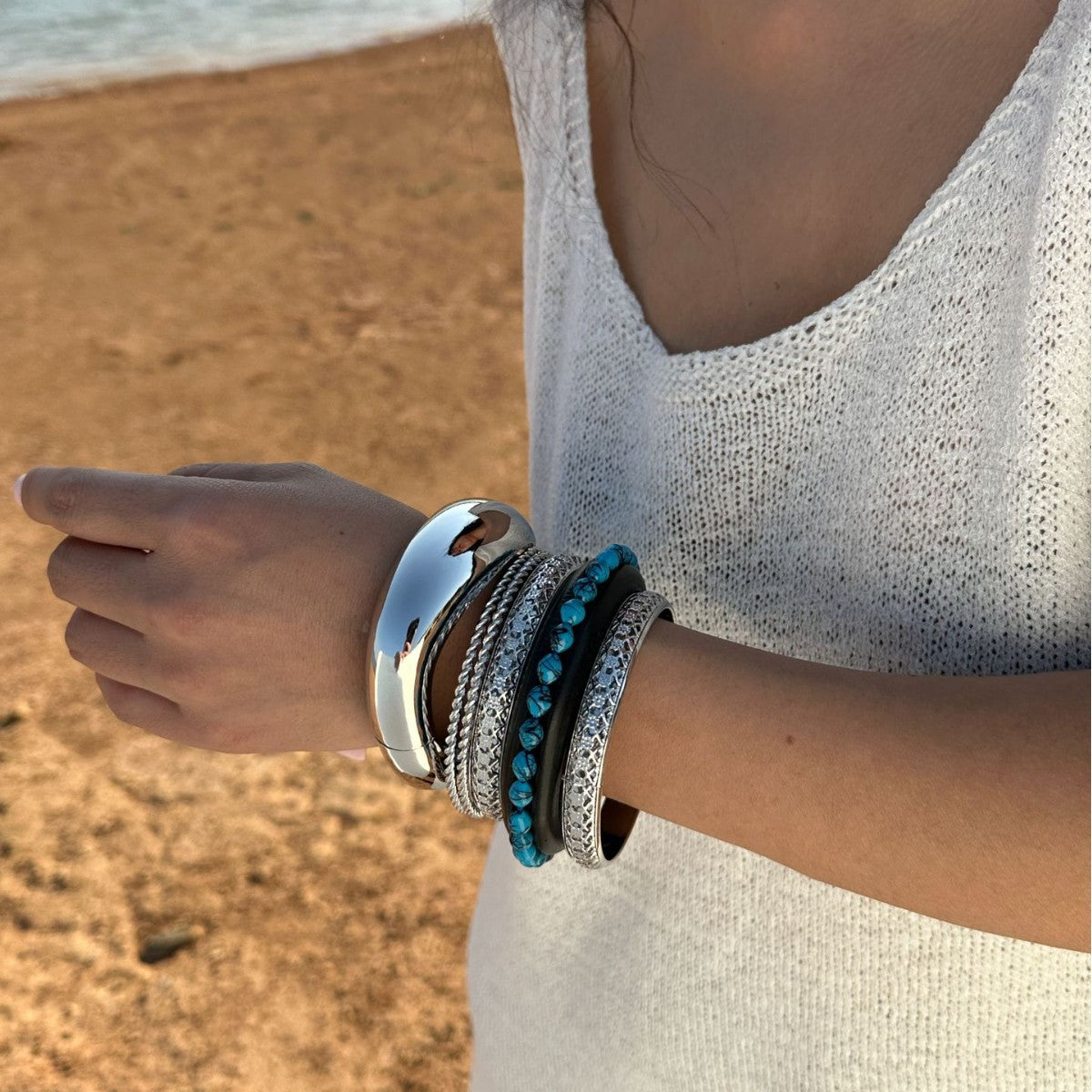 Vintage Bohemian Ethnic Geometric Alloy Plated Bracelet for Women