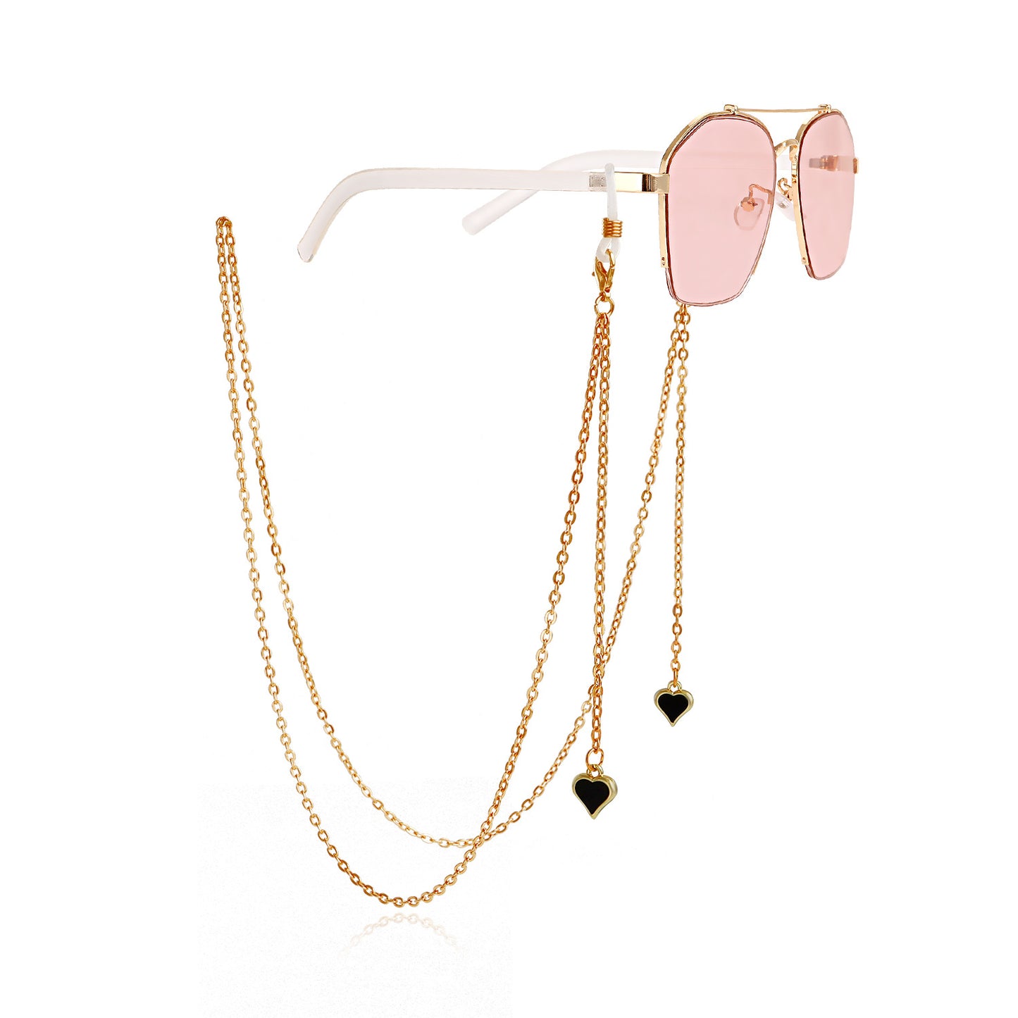 Elegant Casual Heart Metal Chain for Mask and Glasses
