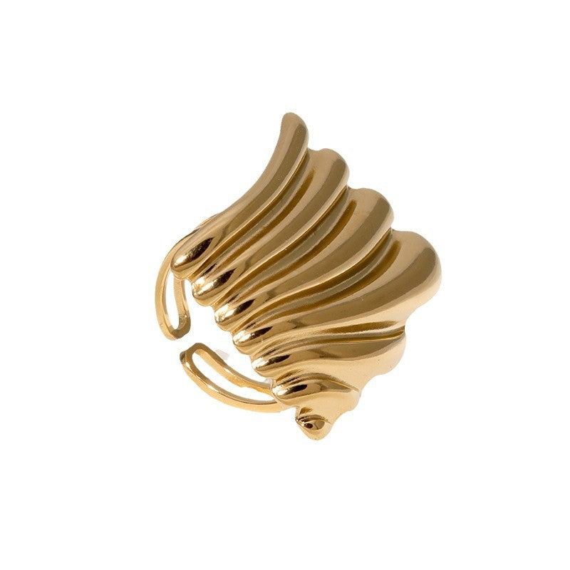 Minimalist Geometric Square Plated Stainless Steel Ring for Women
