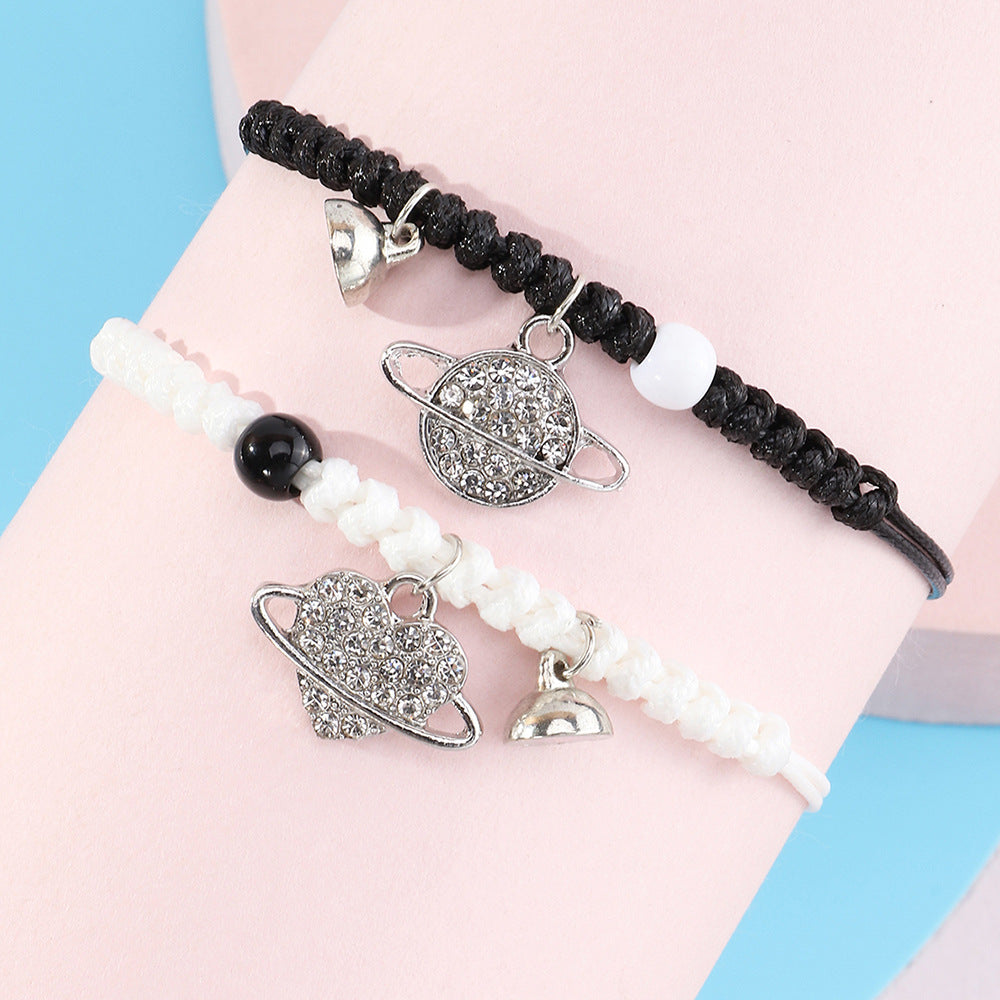 Bracciale regolabile artigianale in lega a forma di stella con intarsio di strass per donne e ragazze, gioielli celesti minimalisti