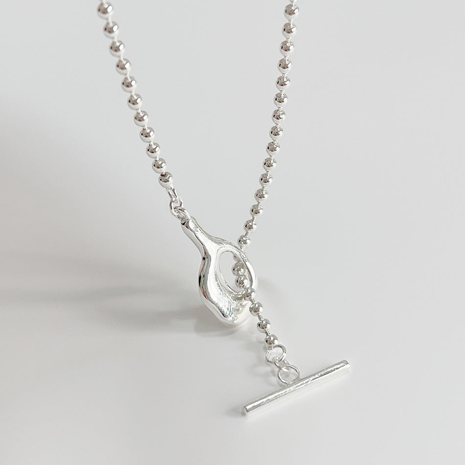 Collana minimalist in argento sterling 925 a catena con sfere geometriche da donna