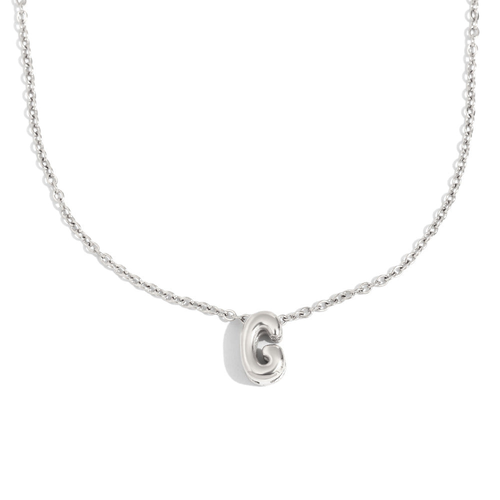 Fashionable Minimalist Letter Pendant Necklace in Stainless Steel with 18K Gold Plating for Women