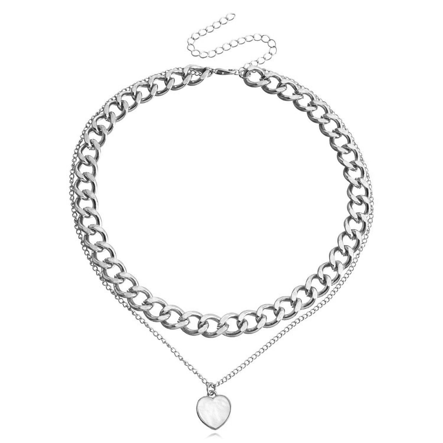 Minimalist Geometric Round Mother-of-Pearl Pendant Necklace for Women with Alloy Chain and Electroplated Finish