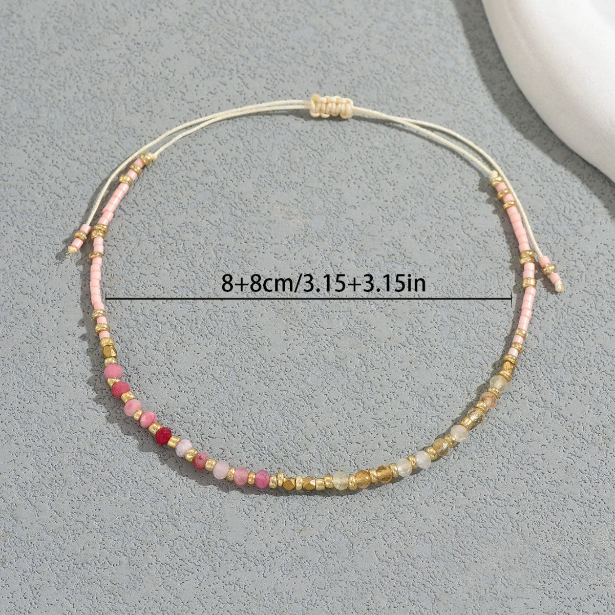Pulsera de Piedra Natural Trenzada Geométrica de Moda para Mujeres con Patrón Redondo y Circular, Estilo Oficina Minimalista