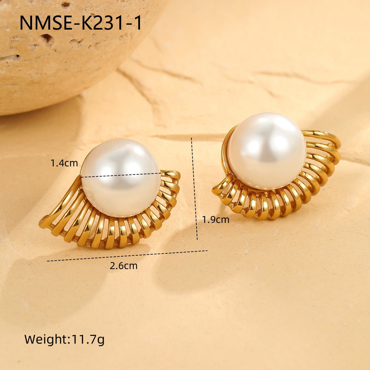 Pendientes de Acero Inoxidable Geométricos de Moda con Acabado Chapado para Mujer